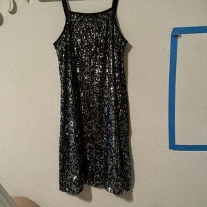 Girls black sequin dress